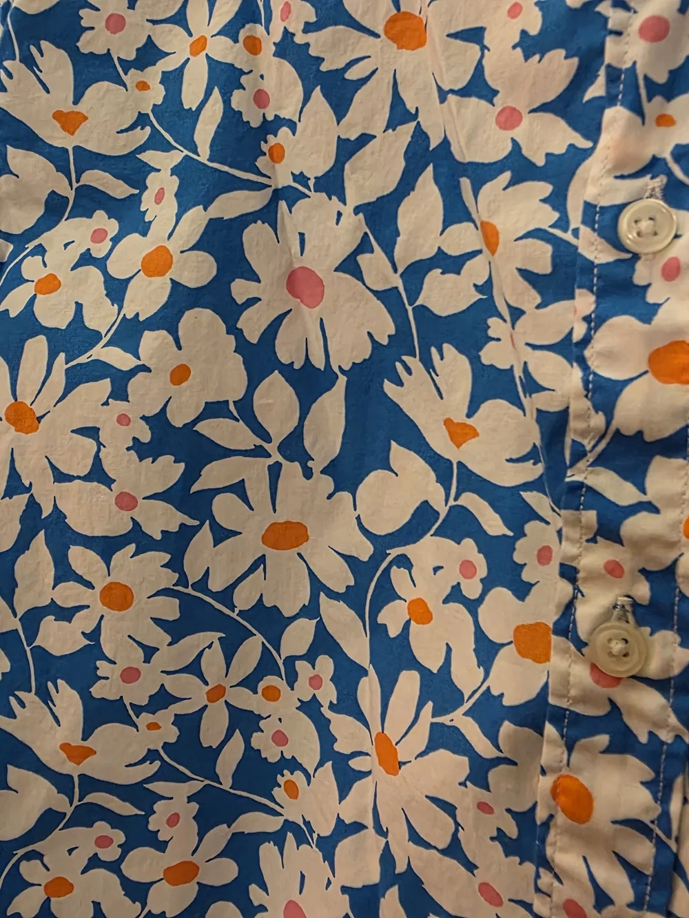 J. Crew Blue Floral Short-Sleeve Button-Down Shirt